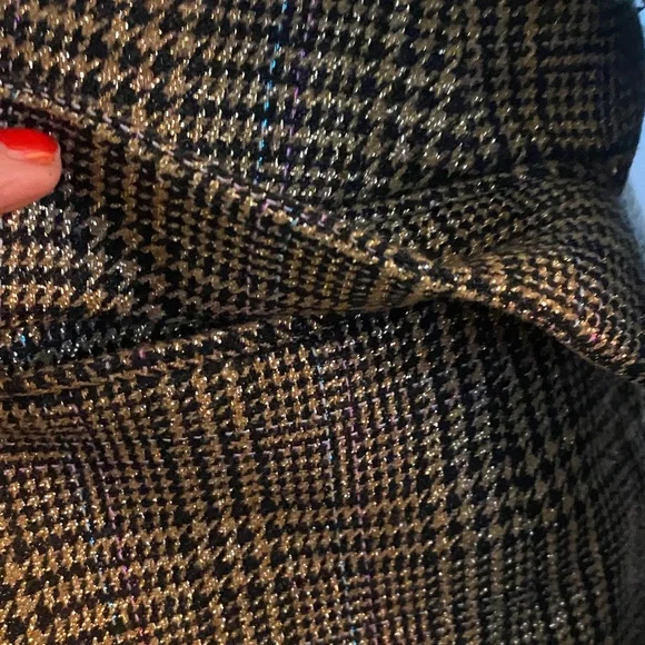 Nine West Brown Plaid Blazer with Gold Buttons - Picture 4 of 14